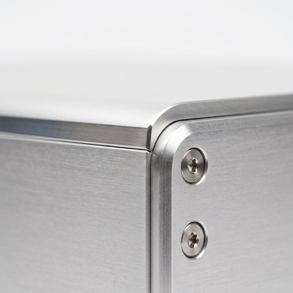 Close-up detail of chamfered chrome chassis joints